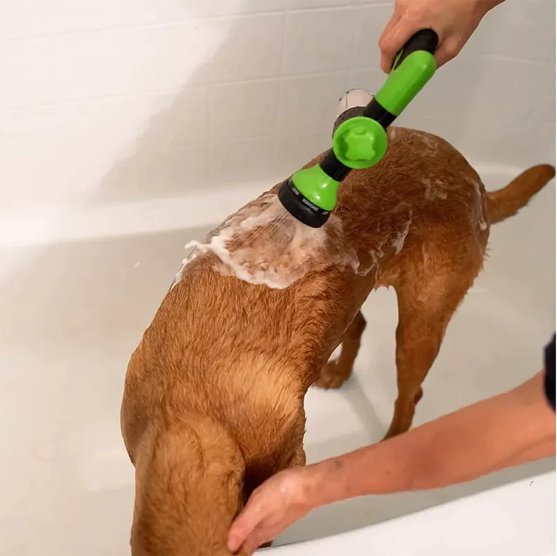 Bico pulverizador de alta pressão, pistola de chuveiro para cães, 3 modos ajustáveis, lavagem de animais de estimação, banho, espuma de água, pulverizador de sabão, ferramenta de limpeza para cães